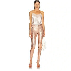 L'AGENCE Margot High Rise Skinny in Petal & Light Rose Gold Foil